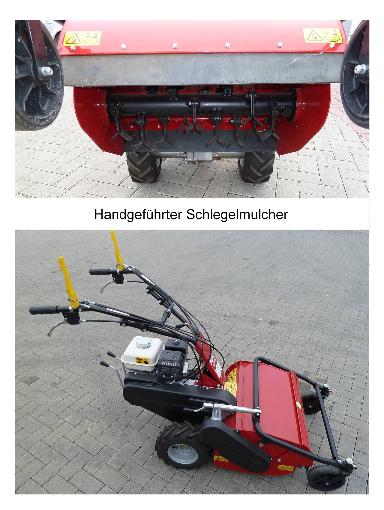 Hand-held flail mower for orchards