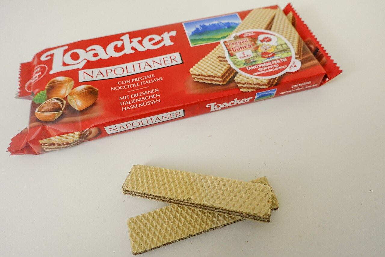 Loacker Haselnuss-Waffel-Verpackung